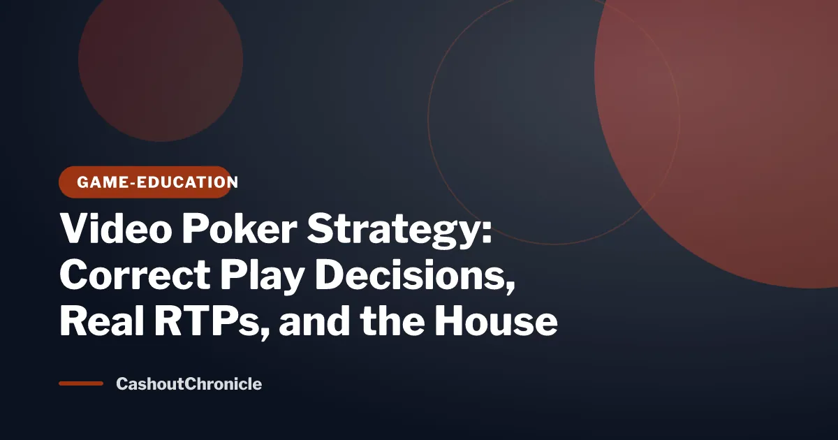 Video Poker Strategy: Correct Play Decisions, Real RTPs, and the House Edge at US Online Casinos (2026)