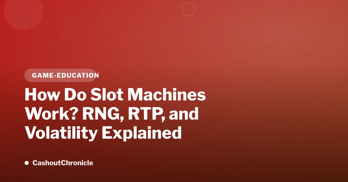 How Do Slot Machines Work? RNG, RTP, and Volatility Explained
